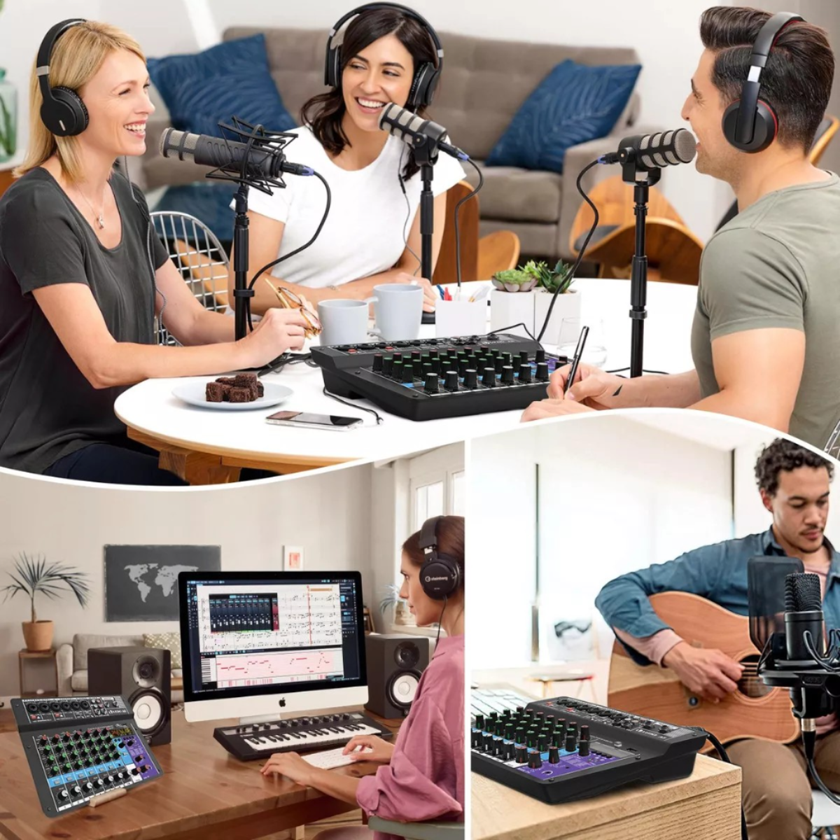 Mesa De Som Teyun A8 Com 8 Canais Bluetooth Usb Phantom+ 48v - Image 6